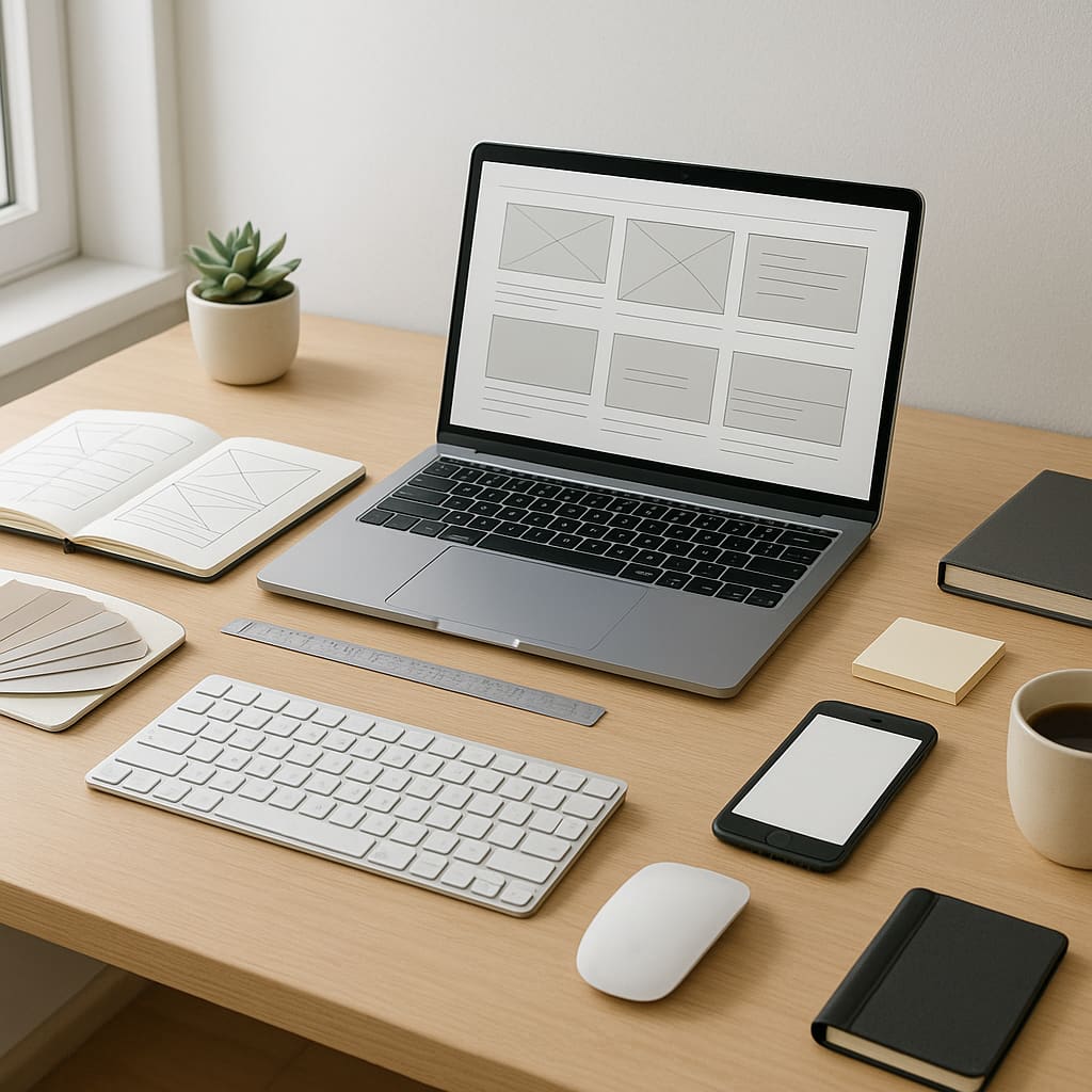 Moderner Arbeitsplatz für Webdesign